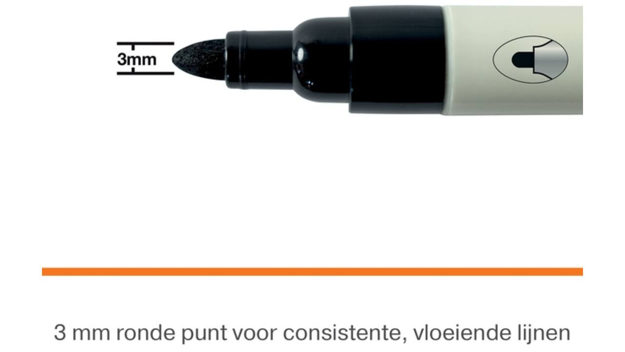Whiteboardmarker Nobo ronde punt 3mm zwart