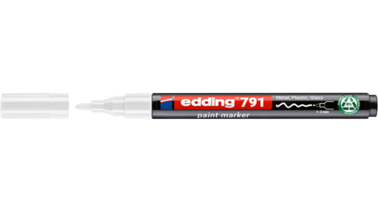Paintmarker edding 791 op alcoholbasis 1-2mm wit