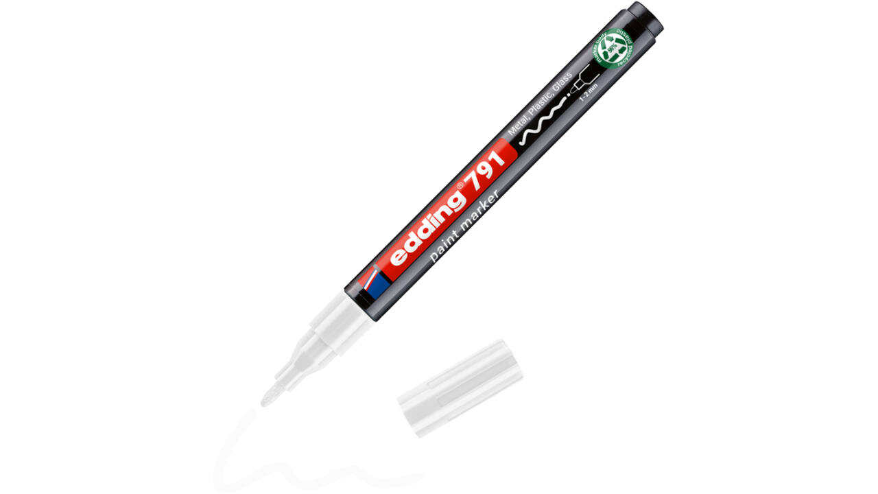 Paintmarker edding 791 op alcoholbasis 1-2mm wit