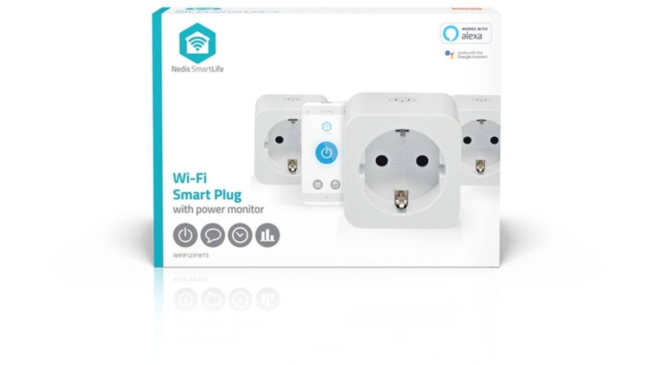Slimme stekker Nedis Smartlife Wifi 3 stuks wit
