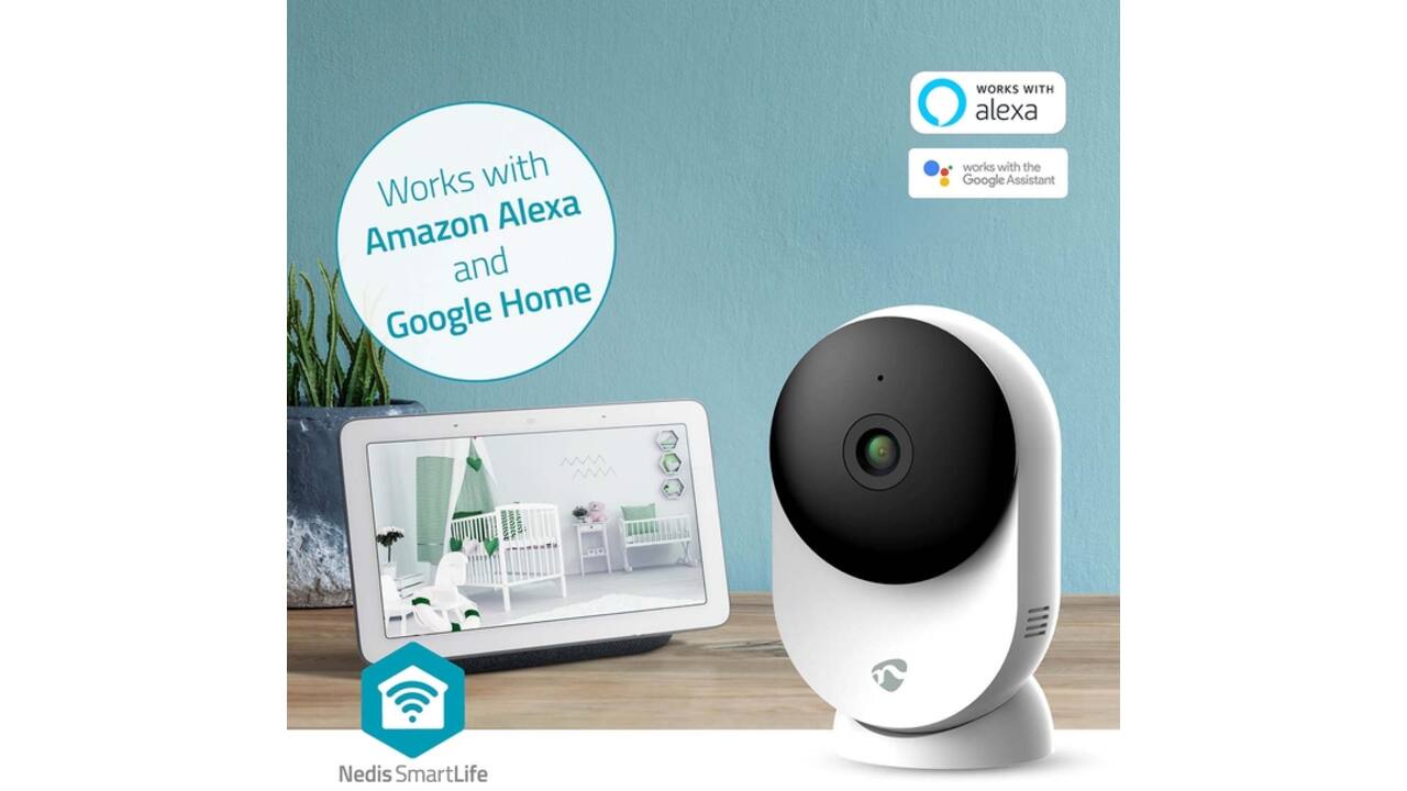Beveiligingscamera Nedis Smartlife Wifi indoor 3MP Full HD 1296p wit