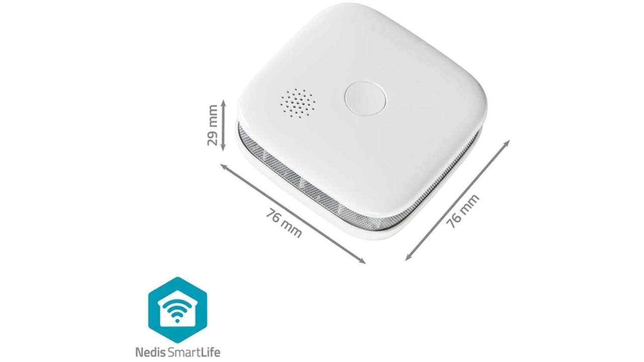 Rookmelder Nedis Smartlife Wifi 10 jaar sensor wit
