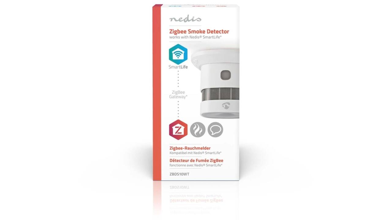 Rookmelder Nedis Smartlife Zigbee 3.0 Wifi 10 jaar sensor wit