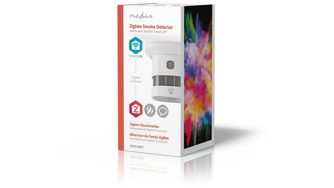 Rookmelder Nedis Smartlife Zigbee 3.0 Wifi 10 jaar sensor wit