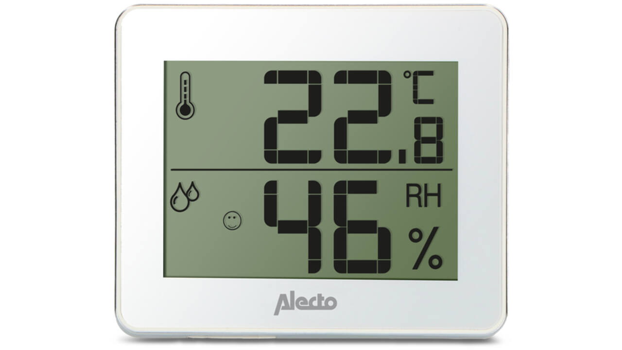 Thermometer hygrometer Alecto WS-55 wit - zilver