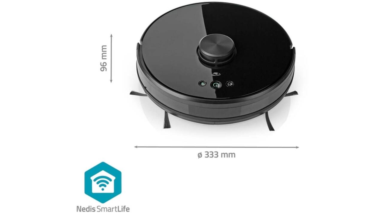 Robotstofzuiger Nedis Smartlife wifi laser 3-in-1 zwart