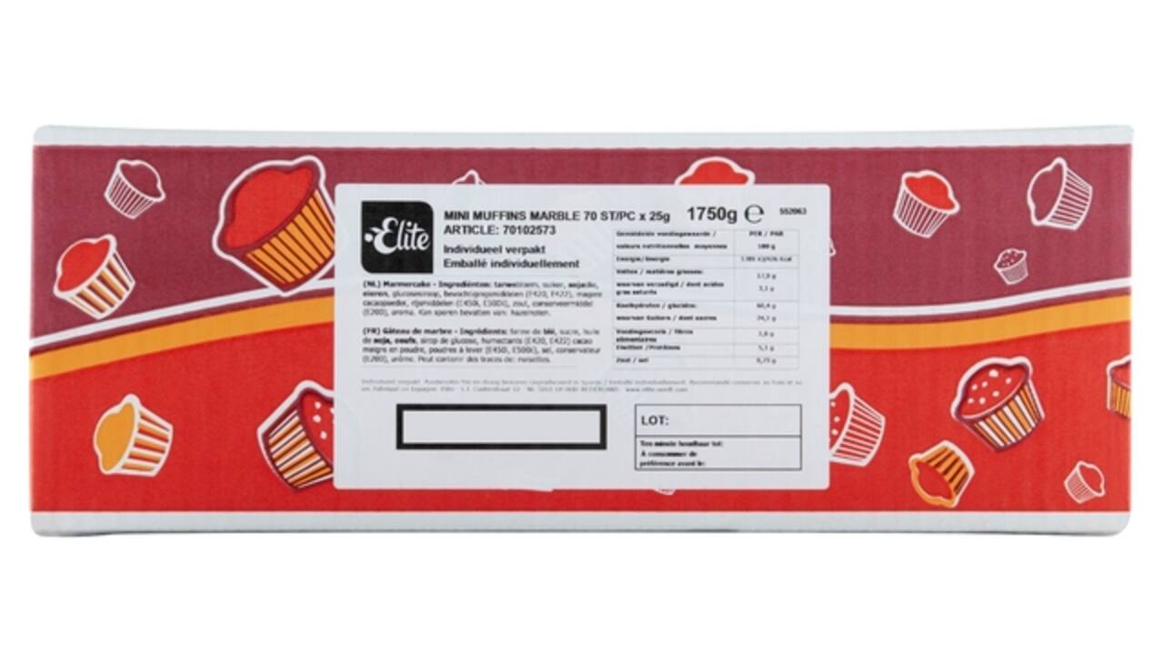 Muffins Elite mini marble 70 stuks