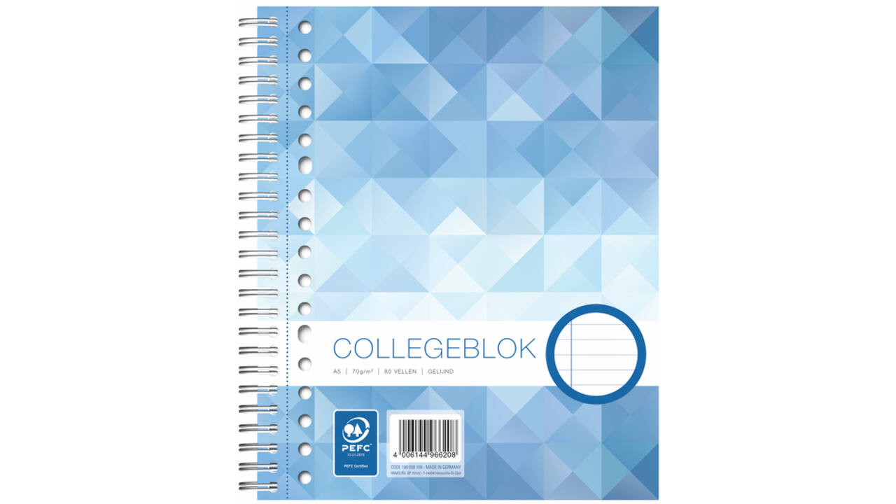 Collegeblok WORK A5 lijn 17-gaats 80vel 70gr