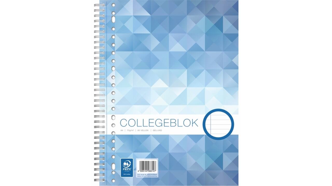 Collegeblok WORK A4 lijn 23-gaats 80vel 70gr