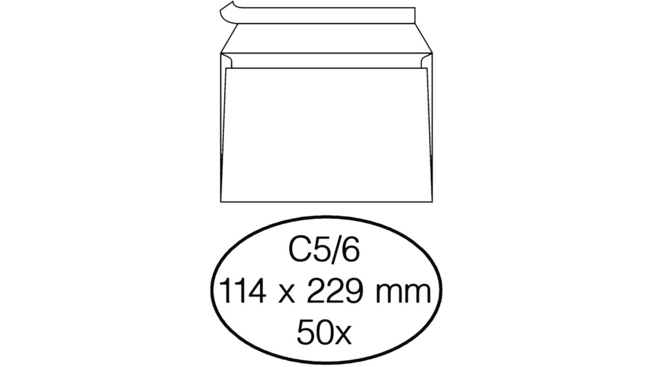 Envelop Quantore bank C5/6 114x229mm zelfklevend wit 50stuks
