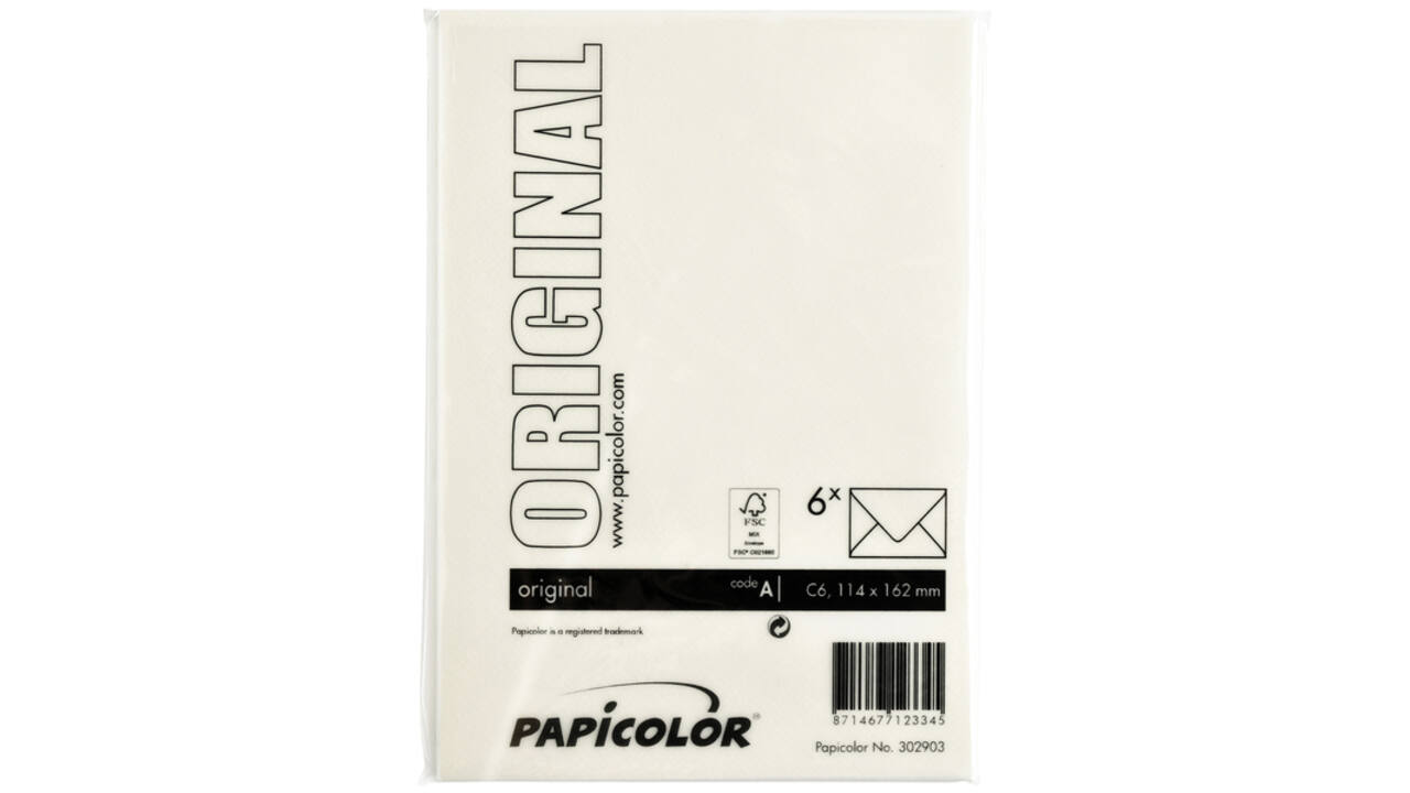Envelop Papicolor C6 114x162mm anjerwit