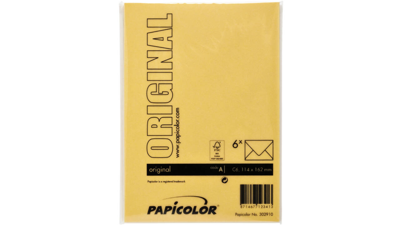 Envelop Papicolor C6 114x162mm dottergeel