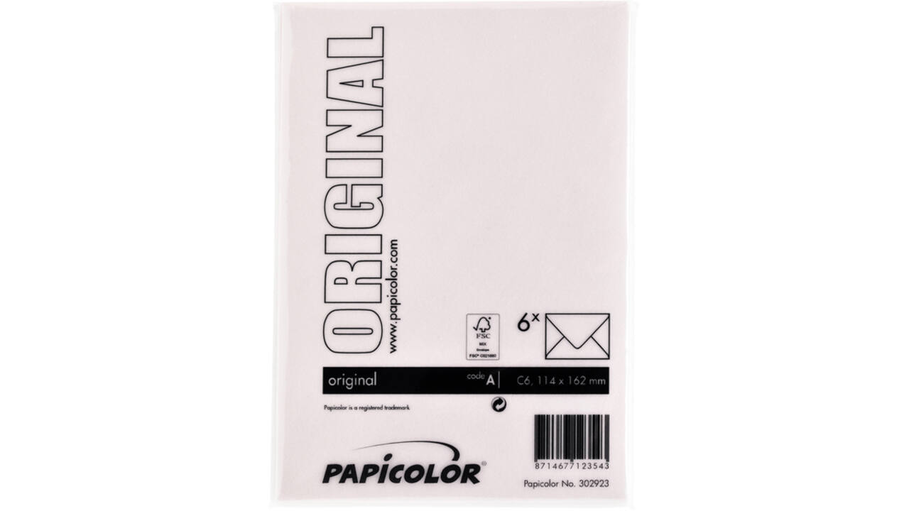 Envelop Papicolor C6 114x162mm lichtroze