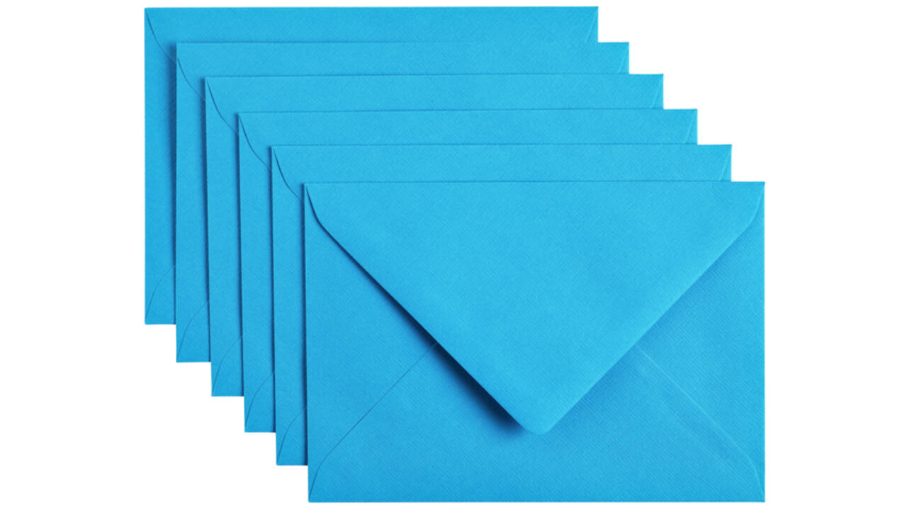 Envelop Papicolor C6 114x162mm hemelsblauw pak à 6 stuks