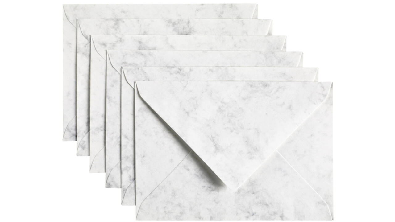 Envelop Papicolor C6 114x162mm marble grijs