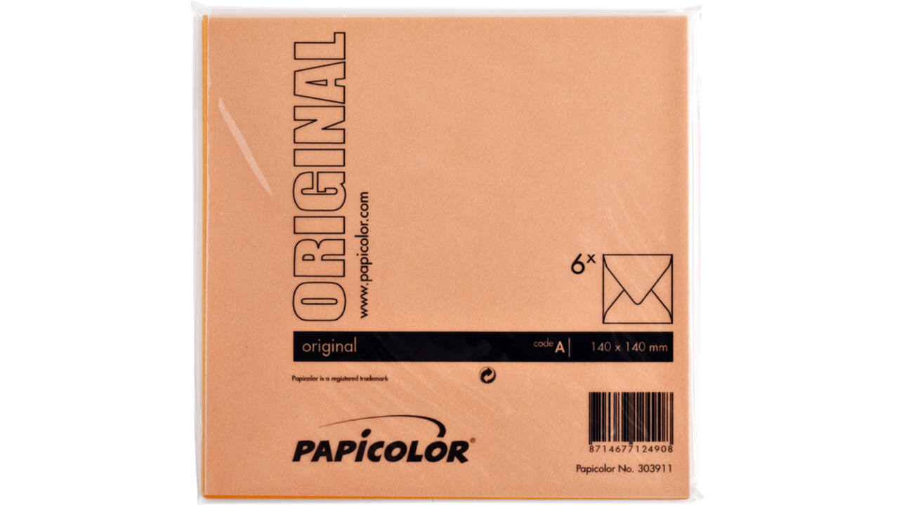 Envelop Papicolor 140x140mm oranje