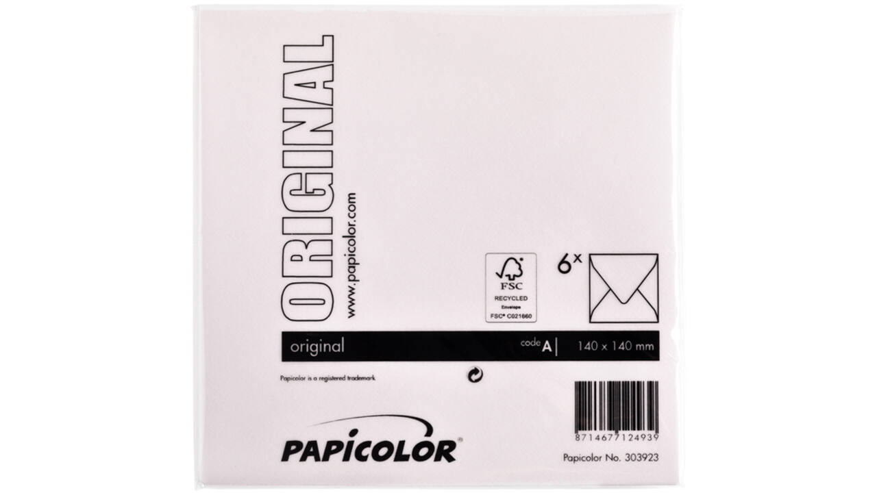Envelop Papicolor 140x140mm lichtroze
