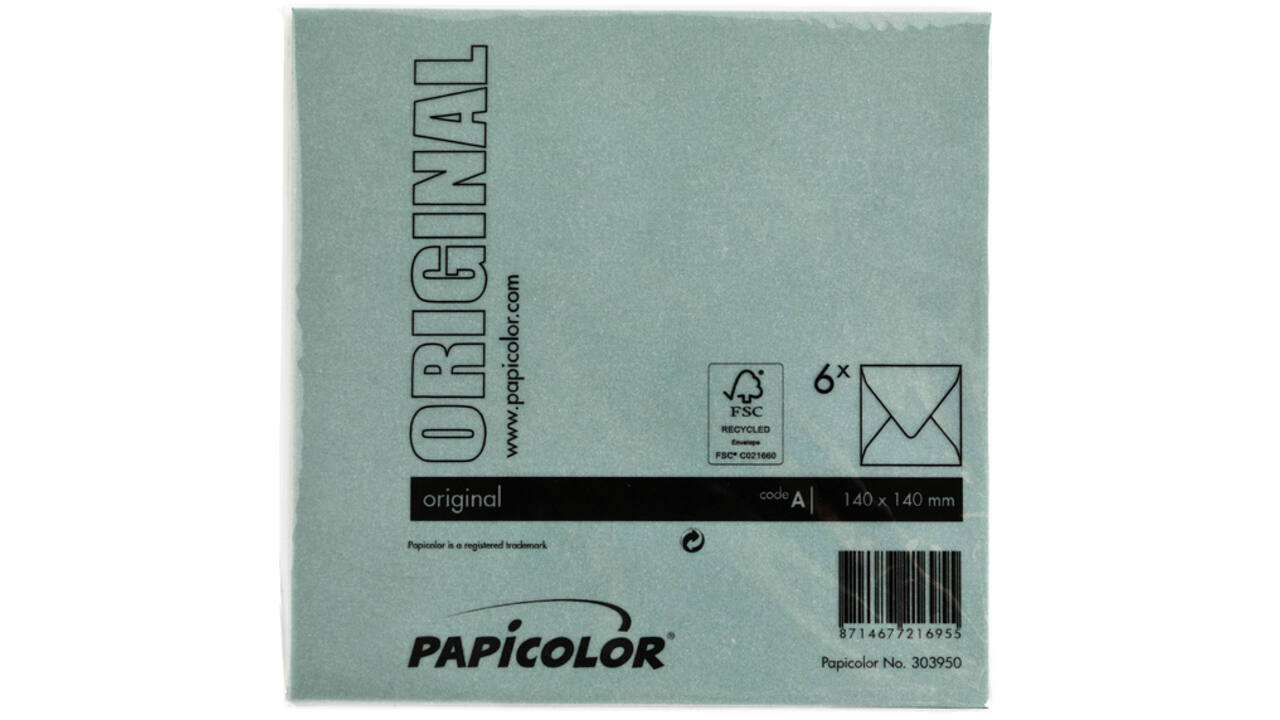 Envelop Papicolor 140x140mm dennengroen