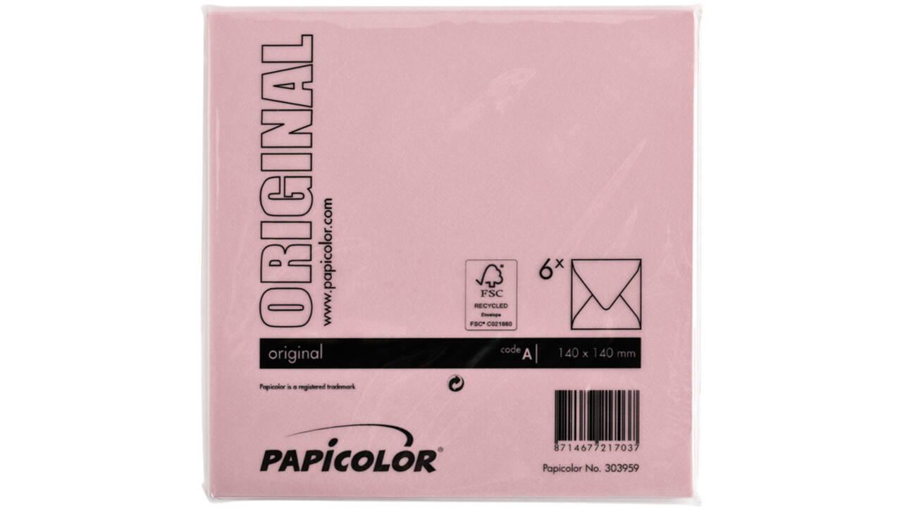 Envelop Papicolor 140x140mm babyroze