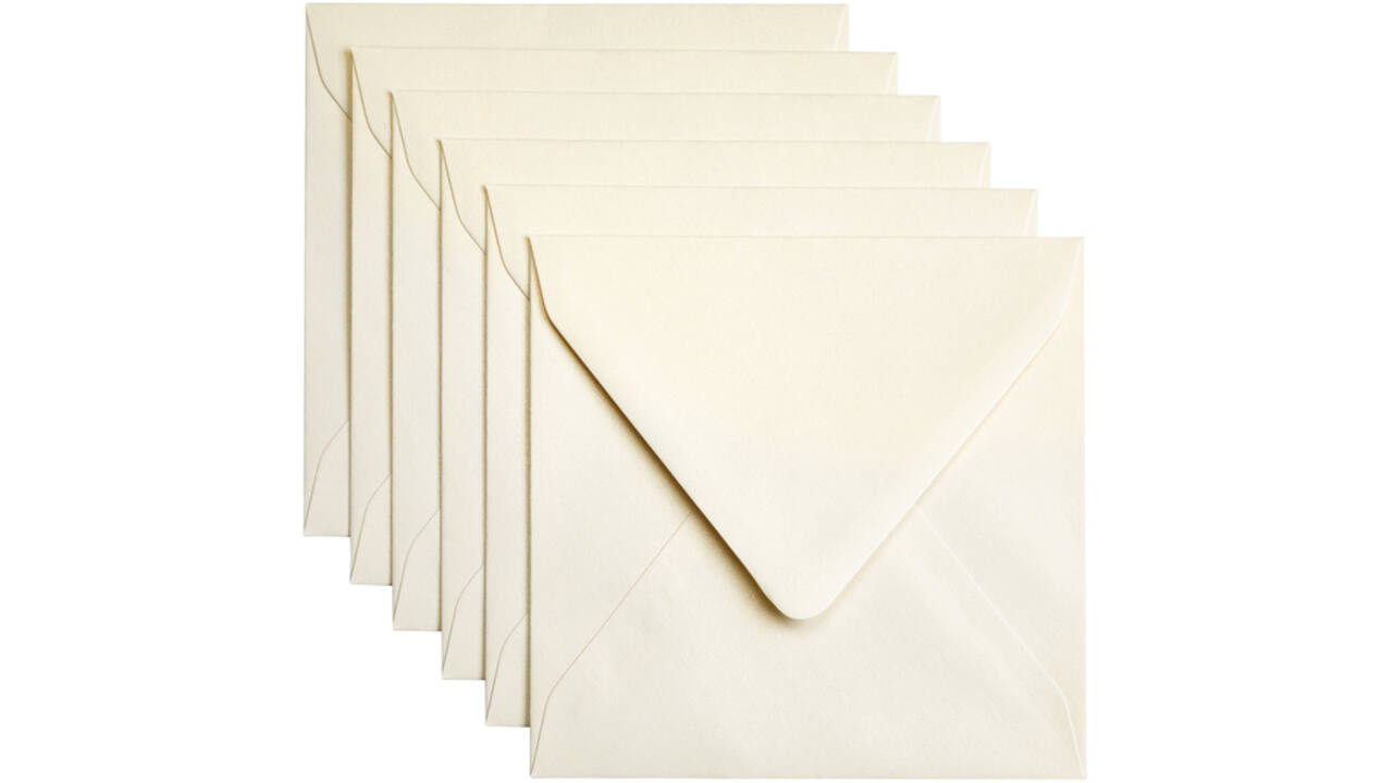Envelop Papicolor 140x140mm metallic ivoor