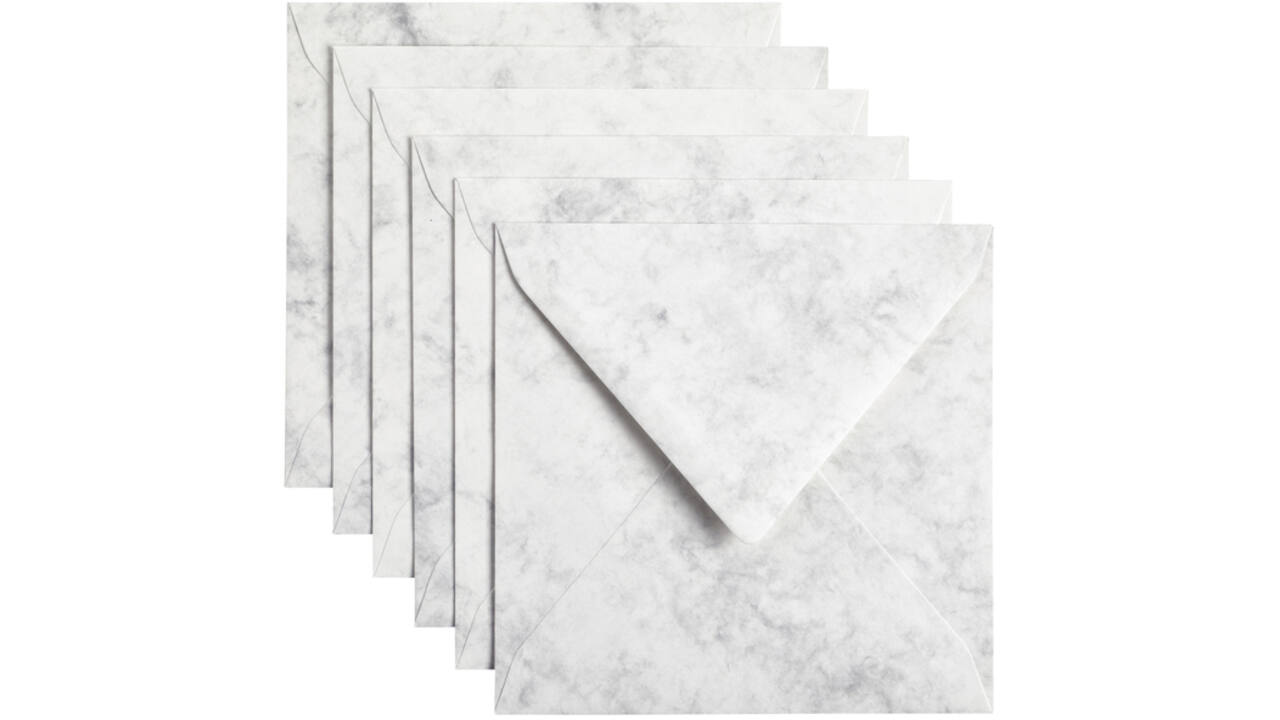 Envelop Papicolor 140x140mm marble grijs
