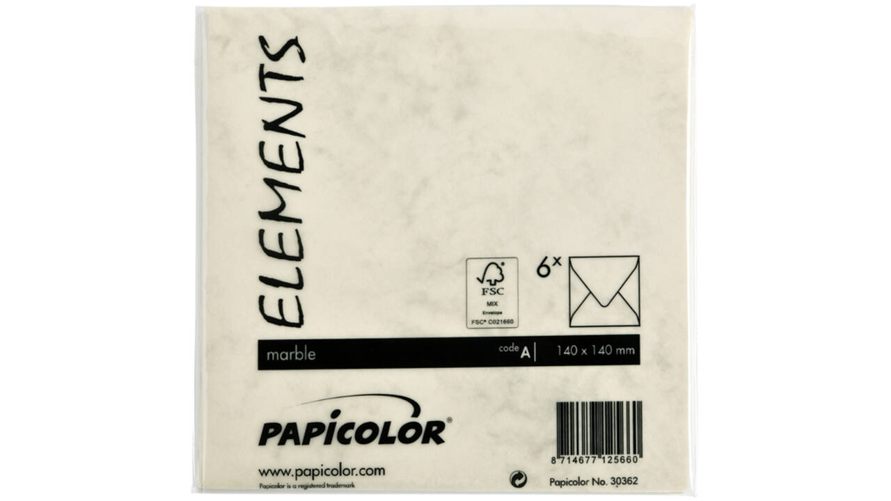 Envelop Papicolor 140x140mm marble ivoor