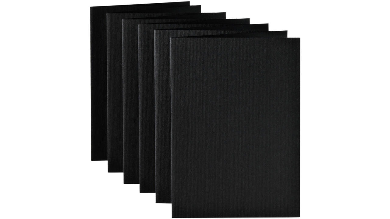 Correspondentiekaart Papicolor dubbel 105x148mm ravenzwart pak à 6 stuks