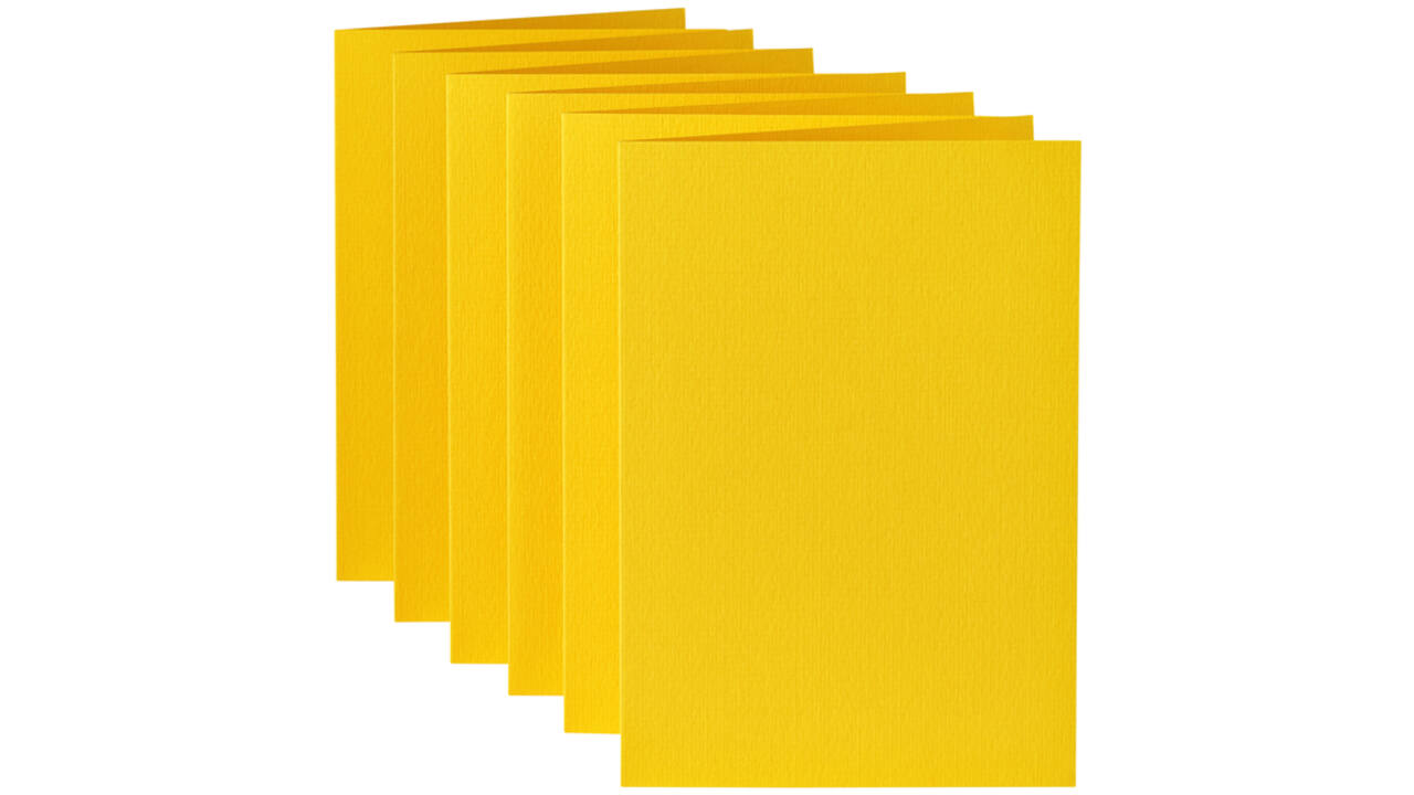 Correspondentiekaart Papicolor dubbel 105x148mm dottergeel pak à 6 stuks