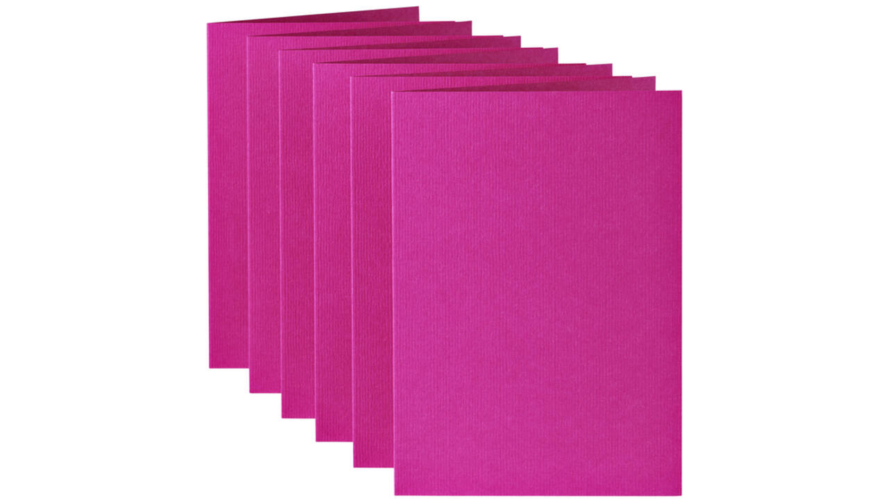 Correspondentiekaart Papicolor dubbel 105x148mm felroze pak à 6 stuks