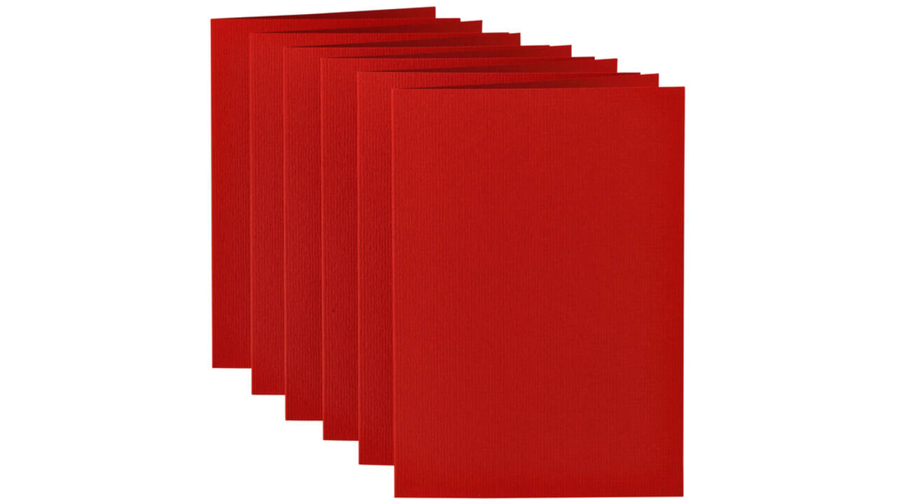 Correspondentiekaart Papicolor dubbel 105x148mm rood pak à 6 stuks