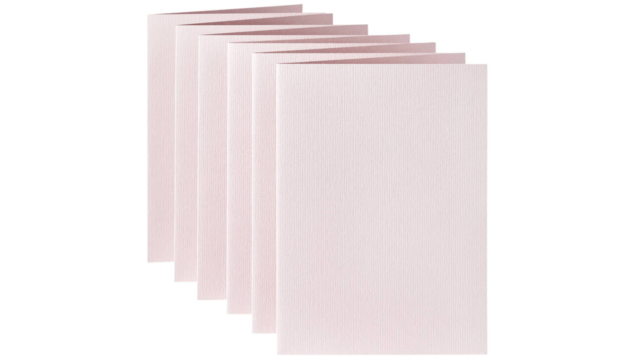 Correspondentiekaart Papicolor dubbel 105x148mm lichtroze pak à 6 stuks