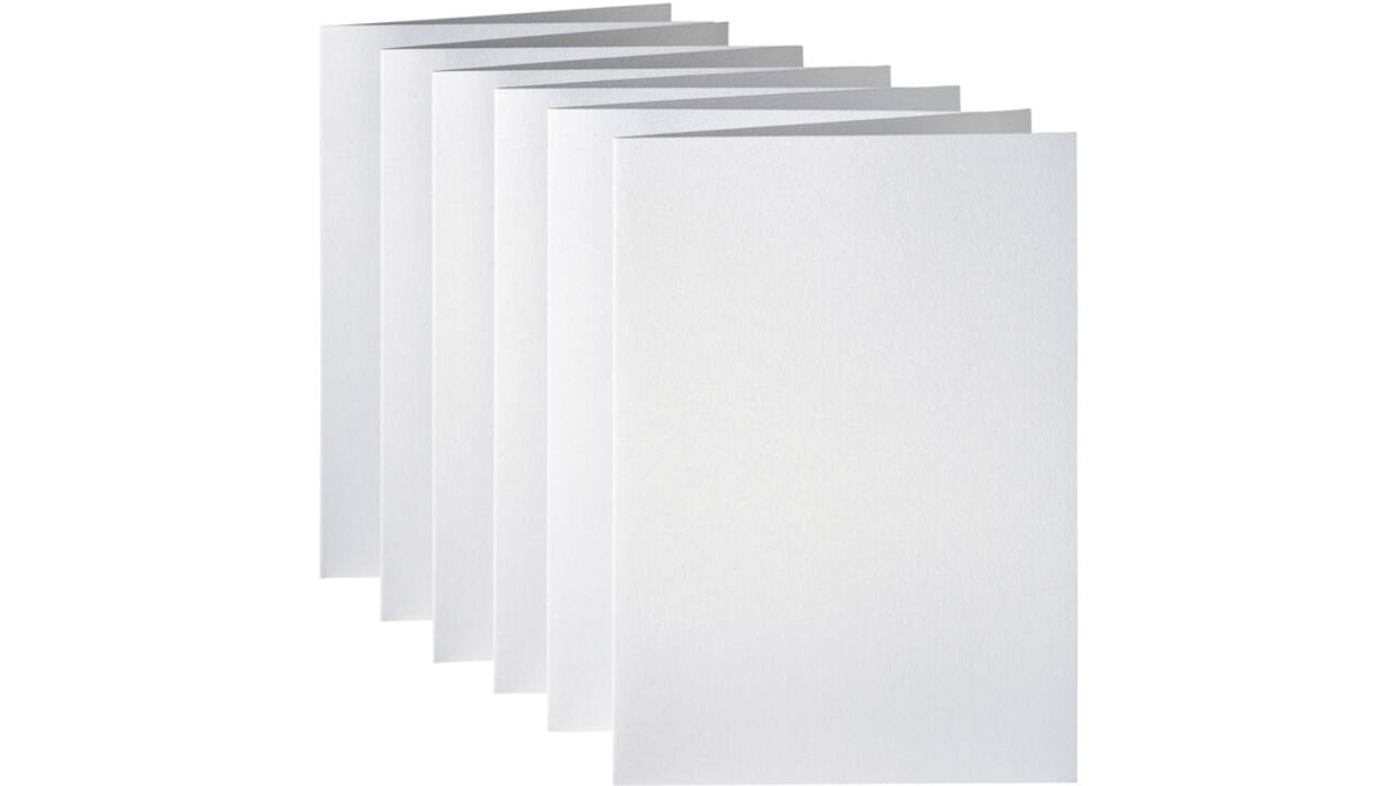 Correspondentiekaart Papicolor dubbel 105x148mm metallic parelwit pak à 6 stuks