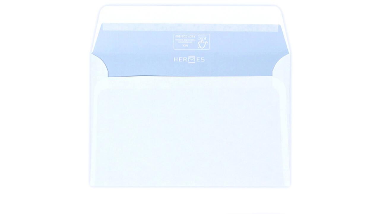 Envelop Hermes bank C6 114x162mm zelfklevend wit doos à 500 stuks