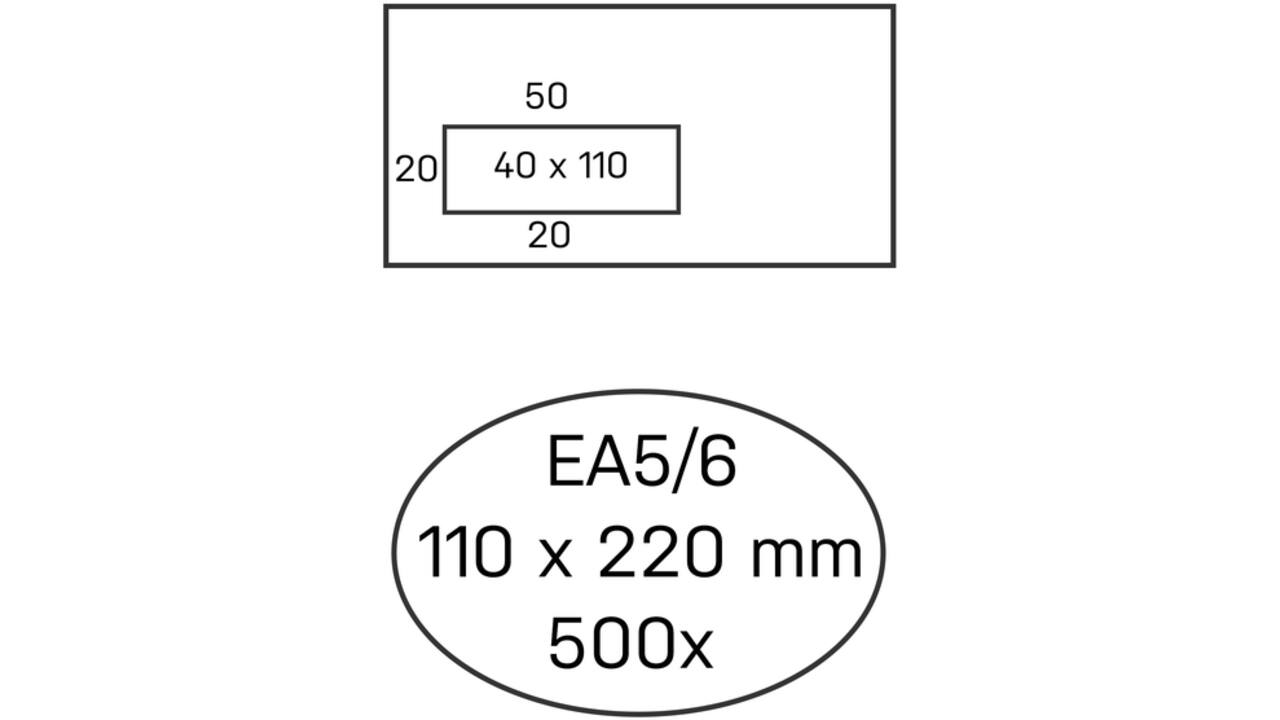 Envelop Hermes EA5/6 110x220mm venster 4x11links zelfkl 500