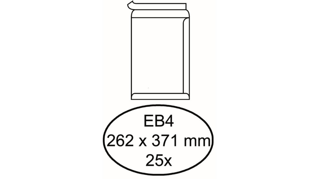 Envelop Hermes akte EB4 262x371mm zelfklevend wit pak à 25 stuks