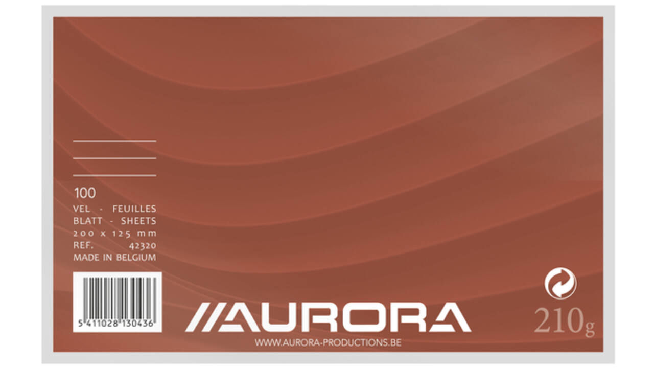 Systeemkaart Aurora 200x125mm lijn met rode koplijn 210gr wit