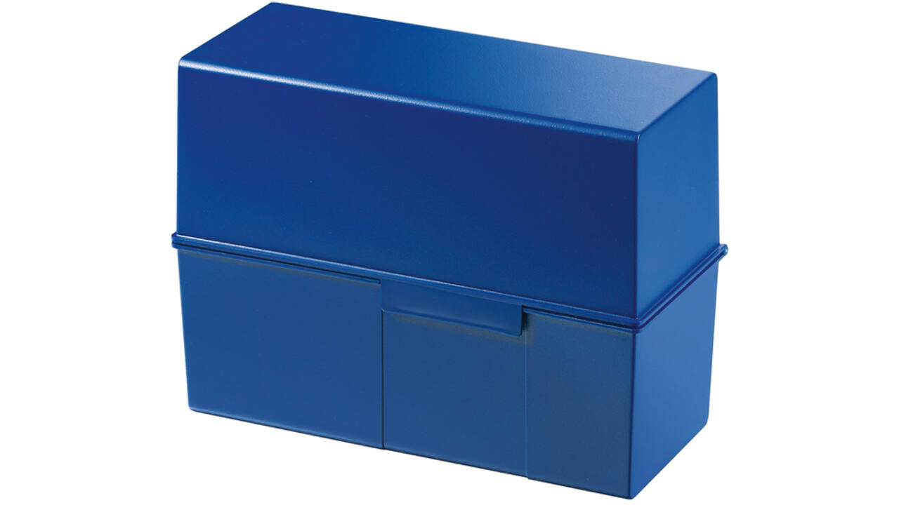 Kaartenbak Han breed A5 kunststof blauw