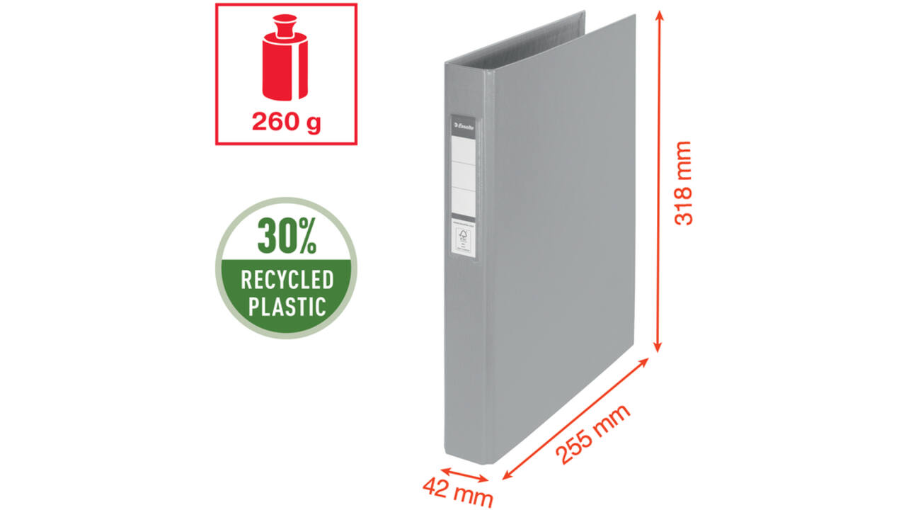Ringband Esselte VIVIDA A4 42mm 30% gerecycled PP folie wit