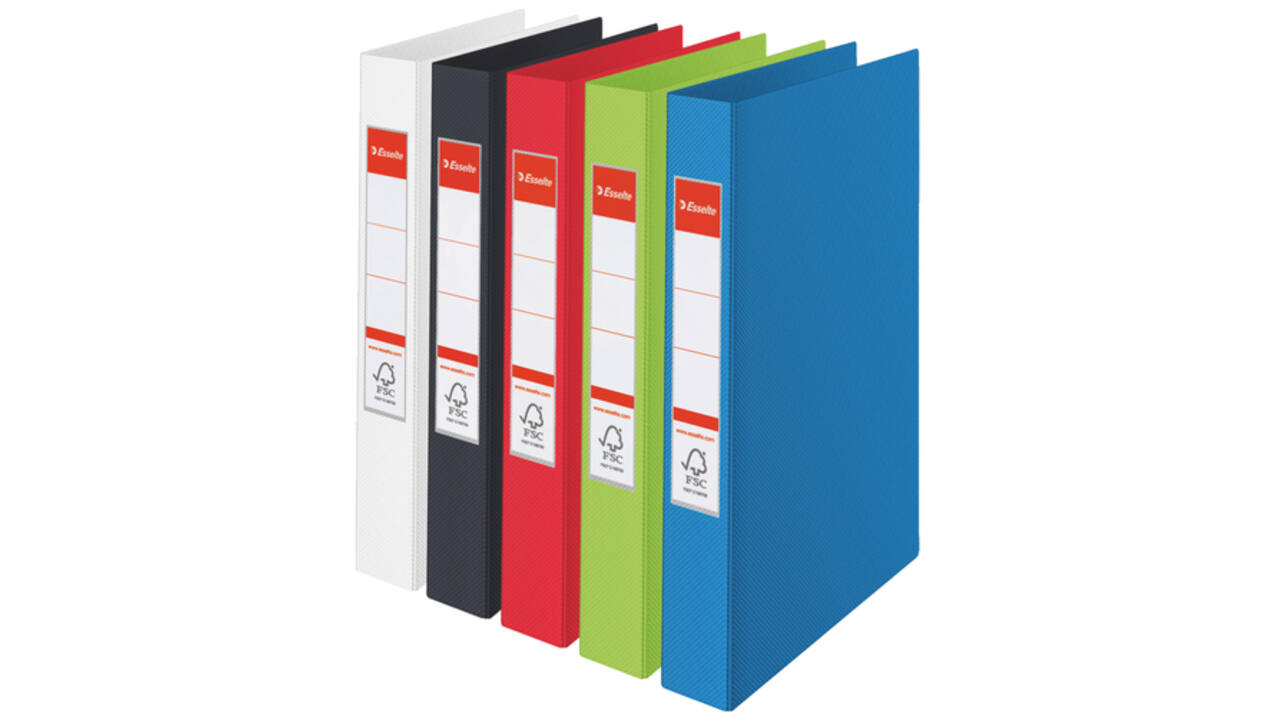 Ringband Esselte Standaard A4 42mm 30% gerecycled PP folie assorti