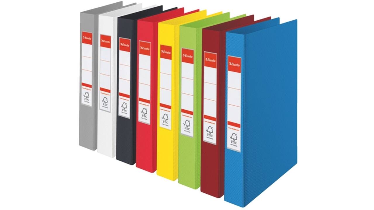 Ringband Esselte Standaard A4 42mm 30% gerecycled PP folie grijs