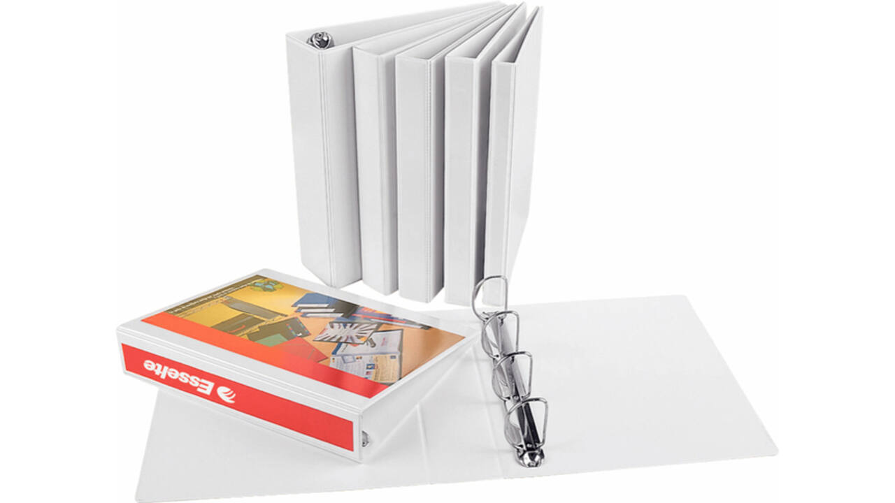 Presentatieringband Esselte Essentials panorama A4 4-rings O-mechaniek 30mm wit