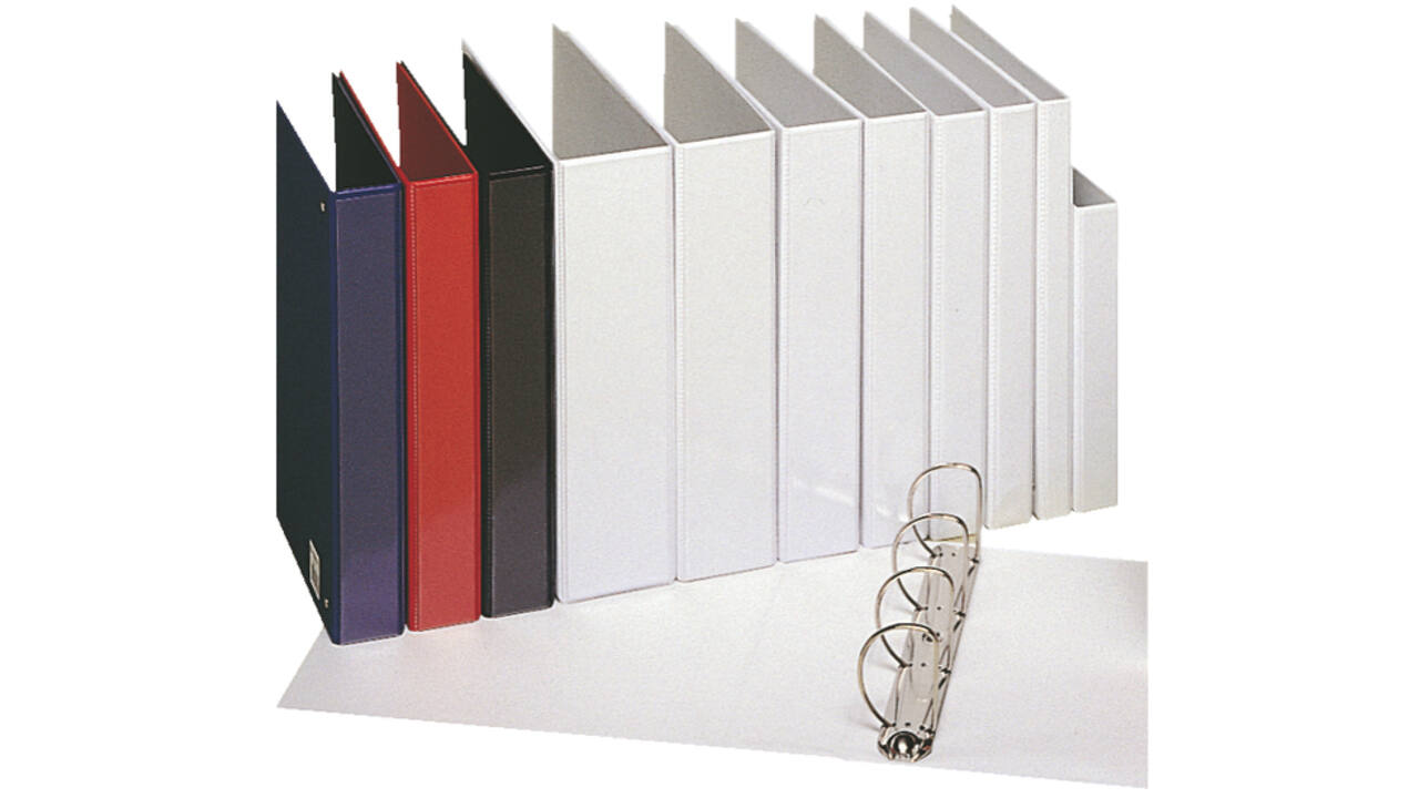 Presentatieringband Esselte Essentials panorama A4 4-rings D-mechaniek 77mm wit