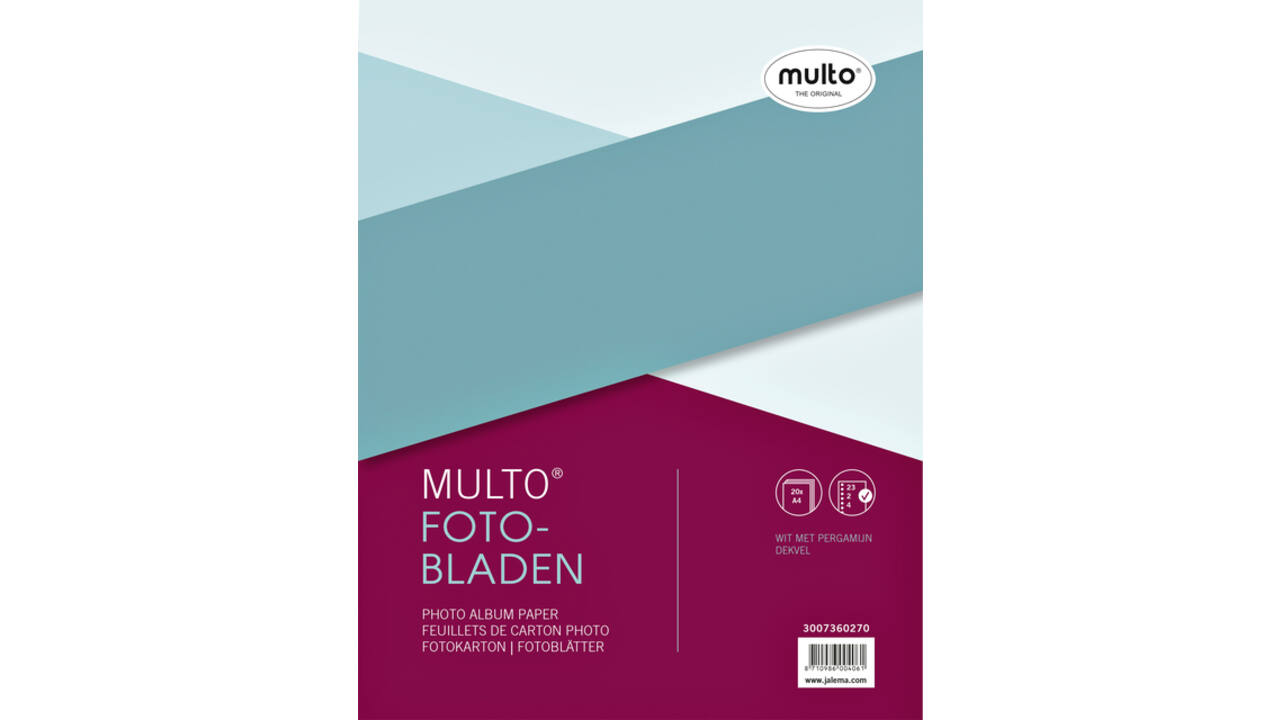 Interieur Multo fotobladen A4 23-gaats met dekvel 20vel wit