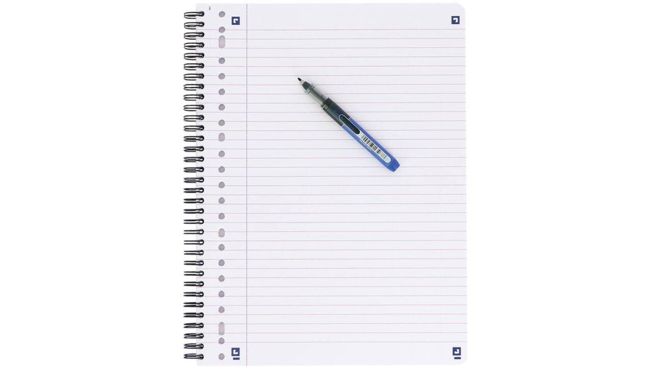 Collegeblok Oxford School A4+ lijn 23-gaats 160 pagina's 80gr zwart