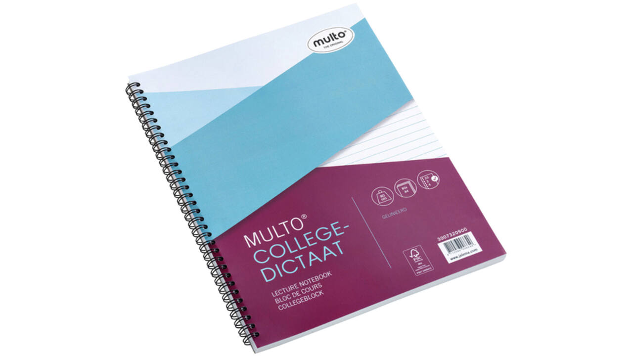 Collegedictaat Multo A4 lijn 23-gaats 160 pagina's 80gr wit