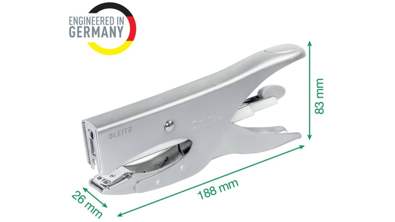 Niettang Leitz achterlaadmodel P3 40 vel zilver