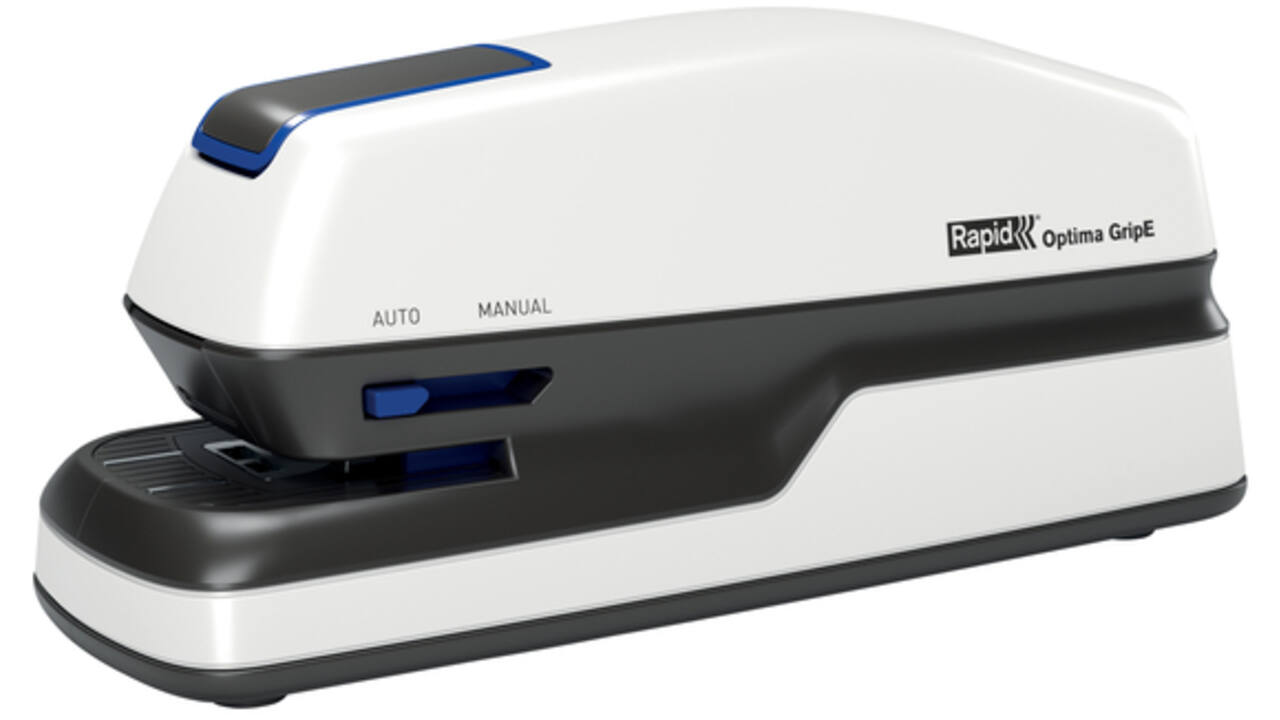 Nietmachine elektrisch Rapid Optima Grip 20vel zilver/zwart