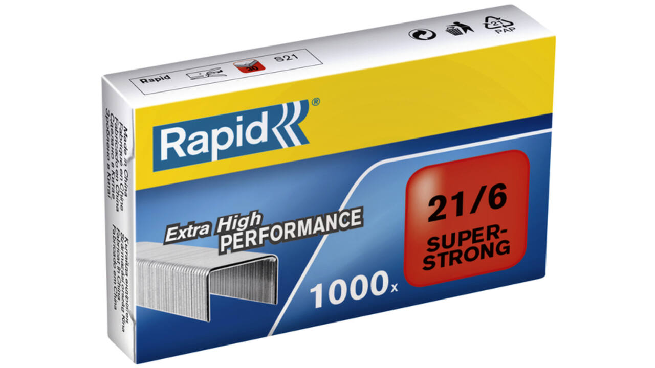 Nieten Rapid 21/6 gegalvaniseerd super strong 1000 stuks
