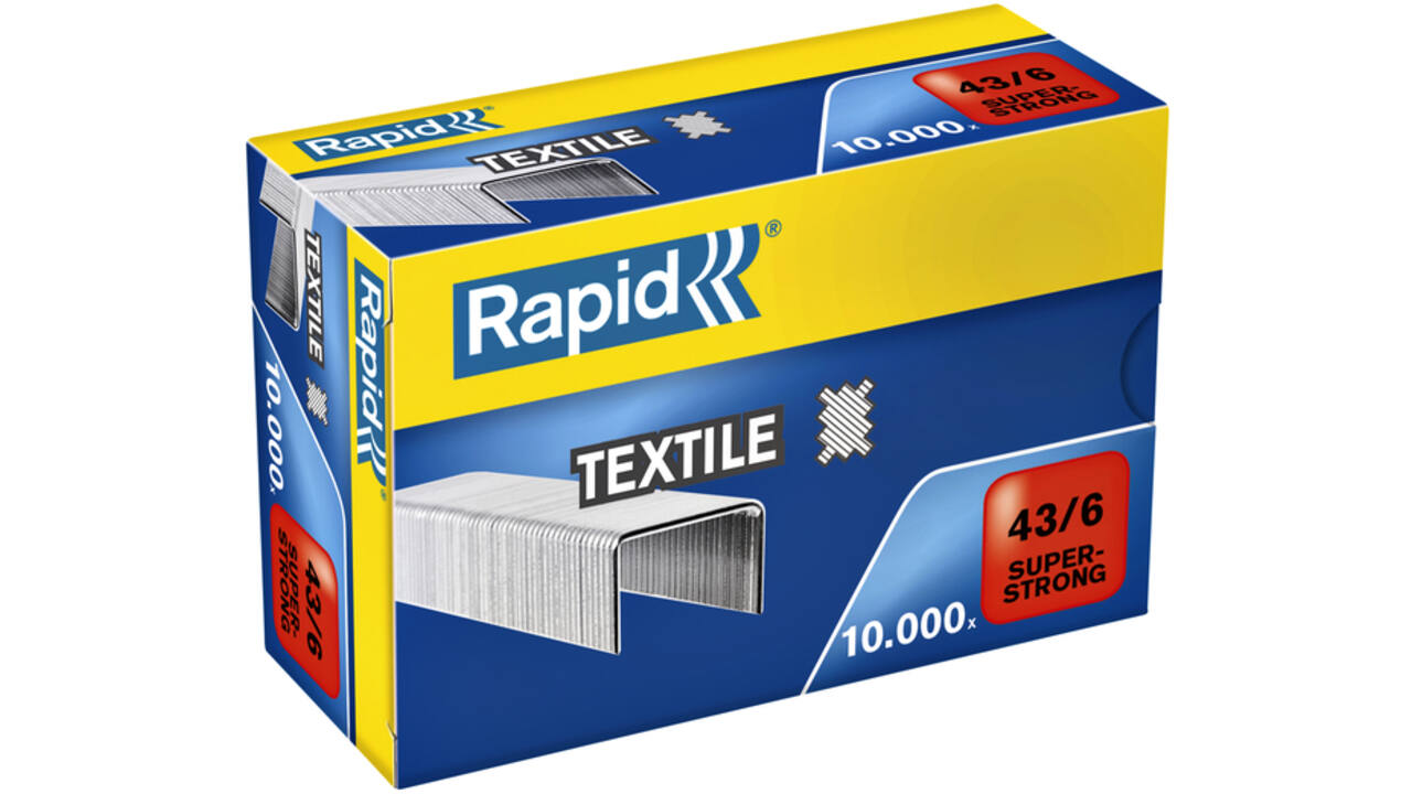 Nieten Rapid 43/6 textiel gegalvaniseerd strong 10000 stuks