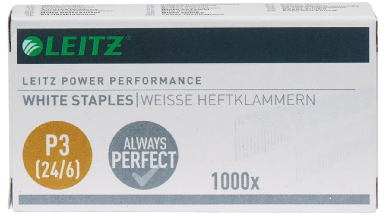 Nieten Leitz P3 24/6 wit 1000 stuks